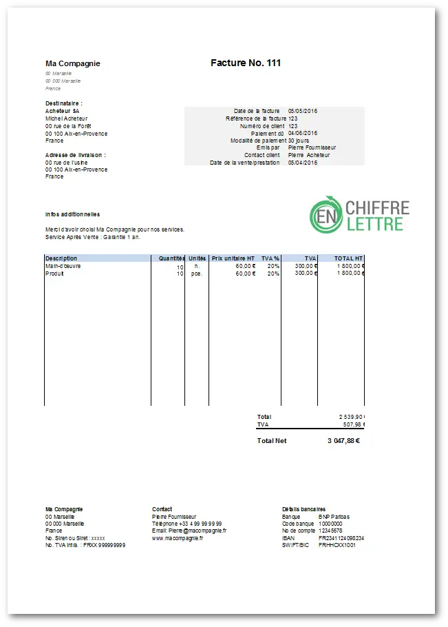 Modele Facture Excel