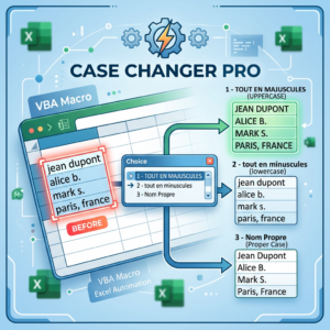 Changer Casse Pro : La Solution Ultime pour Mettre en Majuscules, Minuscules ou Noms Propres sur Excel en 1 Clic!
